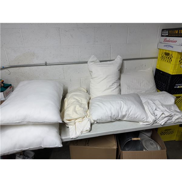 Pillows and queen sheets, and pillowcases