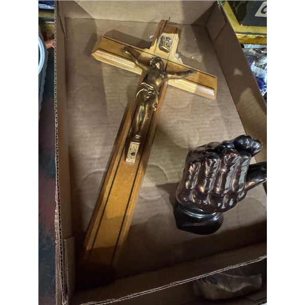 Cross and praying hands