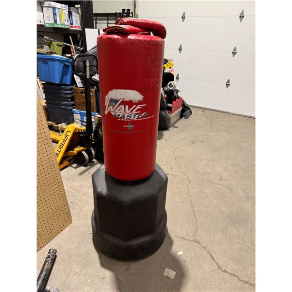 Punching stand with glove