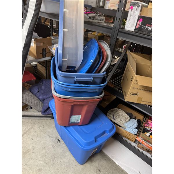Assorted bins