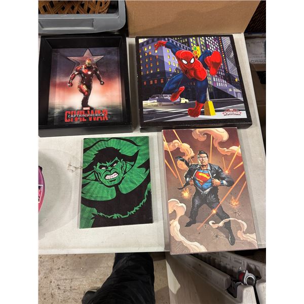 Superhero wall hangings