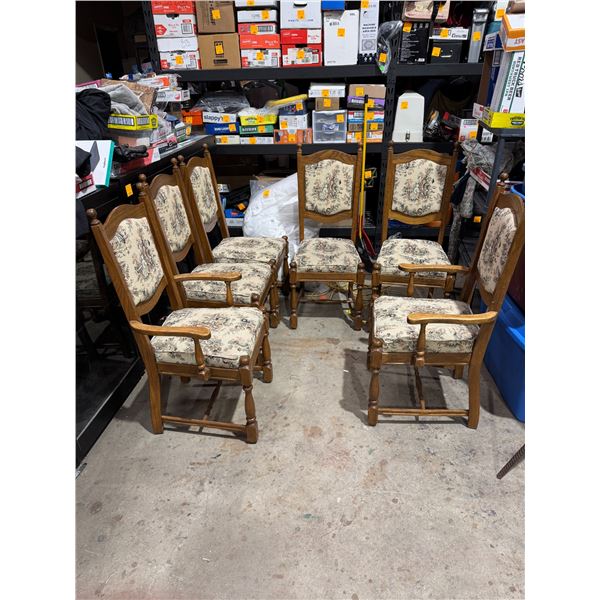 Six solid antique chairs