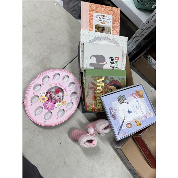 Baby items albums, first year books, etc.