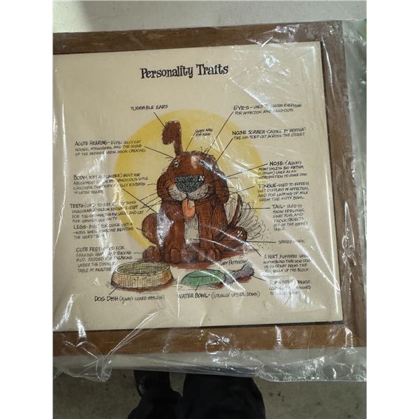 Huggable traits, vintage dog trivet