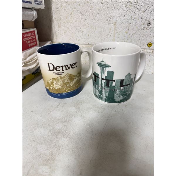 Starbucks 2002 Seattle and 2009 Denver mugs