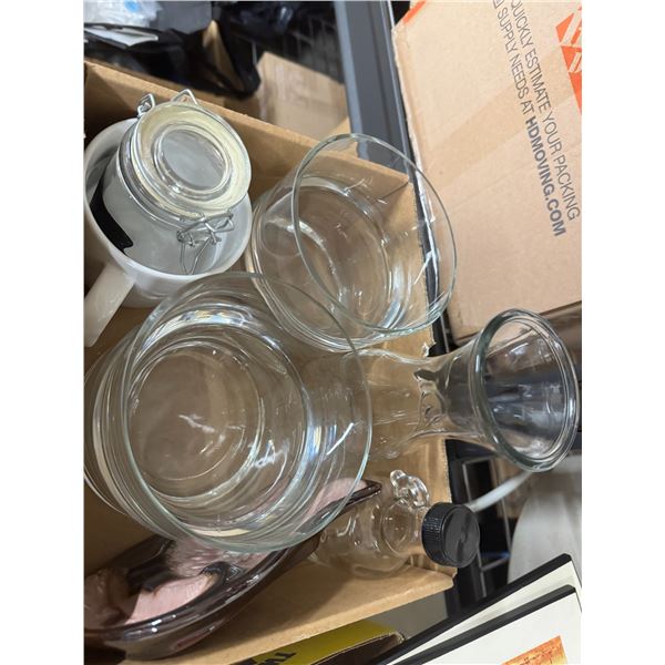 Glass dishes, etc.