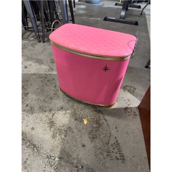 Vintage pink laundry basket