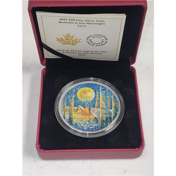 RCM 2017 Lynx $30 Silver Dollar 2oz