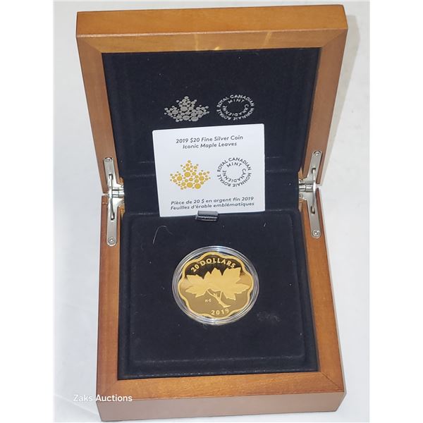 RCM 2019 Iconic Maple Leafs $20 Silver Dollar