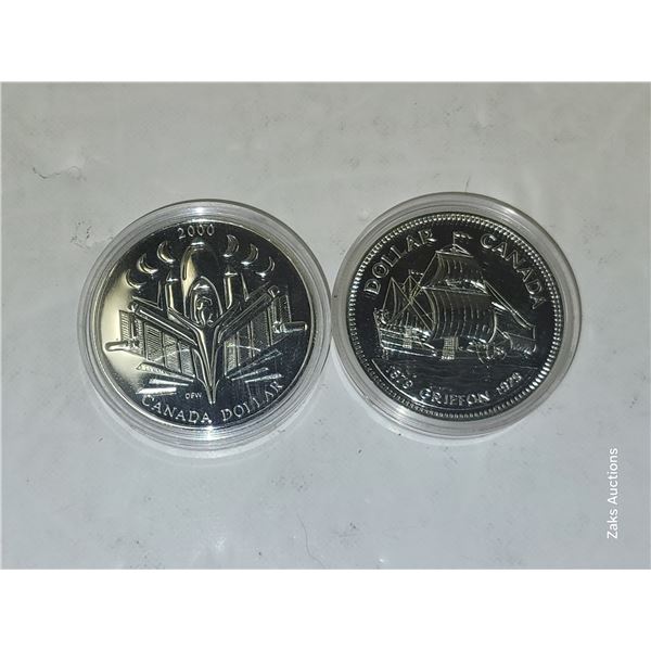 RCM Two Canada 2000 & 1979 Silver Dollar 2oz