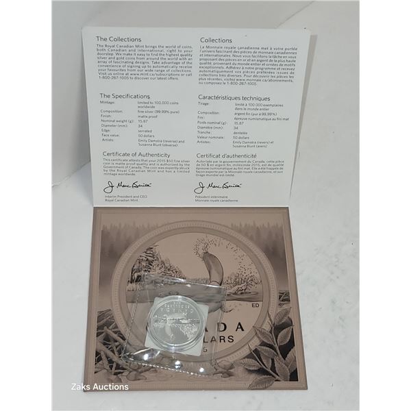 RCM 2015 $50 Beaver Silver Dollar