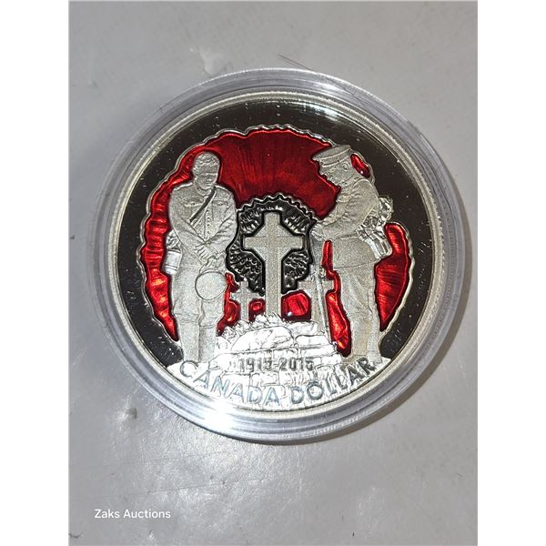 RCM 2015 1915-2015 Remembrence Day Silver Dollar Proof