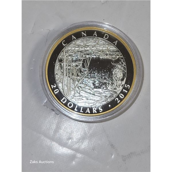 RCM Proof 2015 $20 Silver Dollar Nature