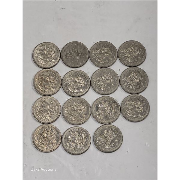 15 CAD Dollars 14X1970 1X1975 Coins