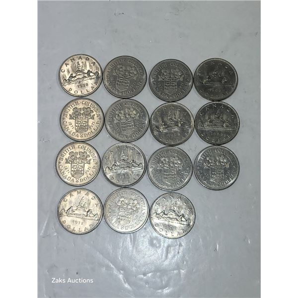 15 CAD Dollars 1X1978 8X1971 2X1972 4X1968 Coins