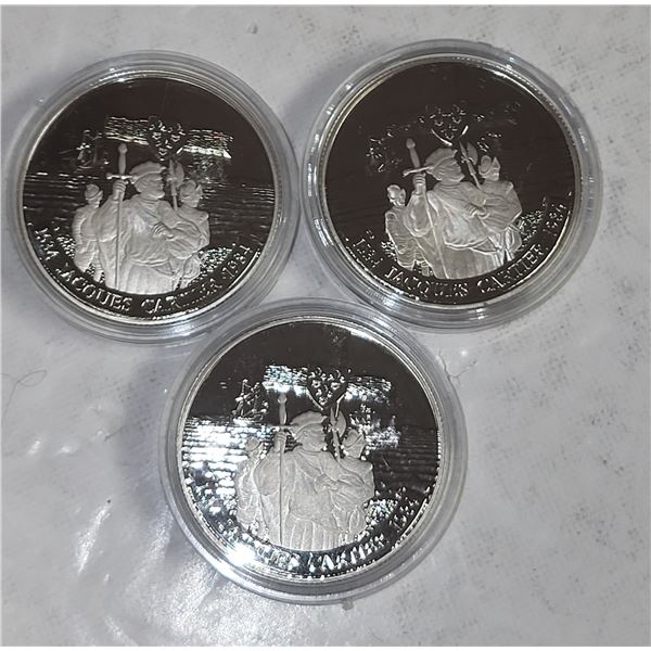 3 x RCM 1984 Proof Coins Jacques Cartier 1534-1984