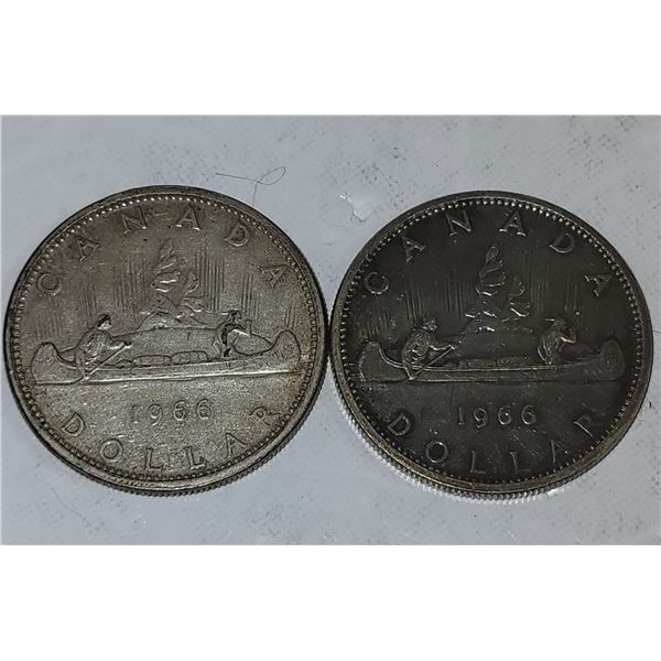 2 X 1966 CAD Silver Dollars