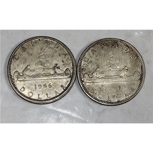 2 X 1966 CAD Silver Dollars