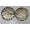 2 X 1966 CAD Silver Dollars