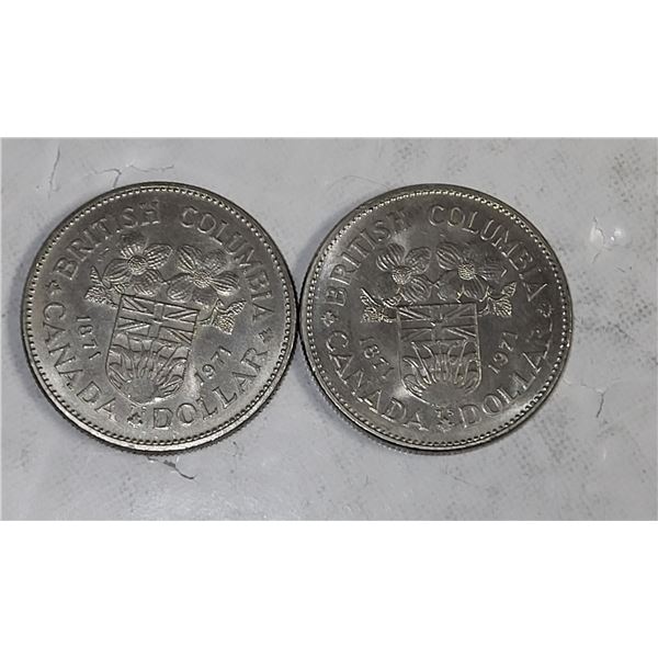 2 X 1971 British Columbia Dollars