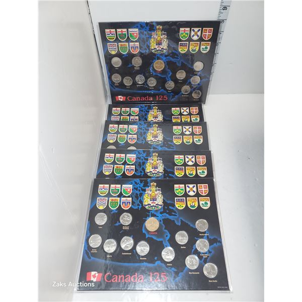 5 X CANADA 125th Anniversary Collectors Quarters Sets Proofs