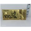 24 k gold $100 CAD Bill Not Currency