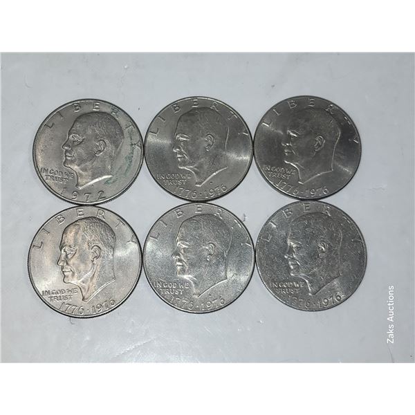 6 X '70's US Dollars