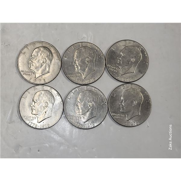 6 X '70's US Dollars