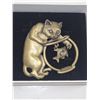 Vintage Signed JJ Cat with Fish Jonette Brooch