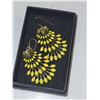 Vitnage Signed Stella & Dot Chandelier Yellow Fan Earrings