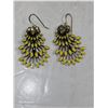 Image 2 : Vitnage Signed Stella & Dot Chandelier Yellow Fan Earrings
