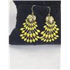 Image 3 : Vitnage Signed Stella & Dot Chandelier Yellow Fan Earrings