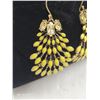 Image 5 : Vitnage Signed Stella & Dot Chandelier Yellow Fan Earrings