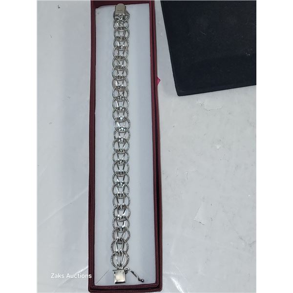 Vintage Sterling Silver Bracelet for Charms 7 inches long