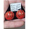 Image 2 : Vintge Red & Gold Enamel Earrings