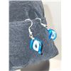 Image 3 : 925 Twisted Blown Glass Evil Eye Pierced Earrings