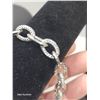 Image 2 : Vintage Signed Stella & Dot Silvertone Chain Link w/ Pave Crystal Rhinestone Bracelet