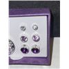 Image 4 : Avon Purple 4 Pieces Necklace & Earrings Set - 3 Different Sized Pierced Earrings & Necklace