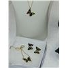 Beautiful Butterfly Crystal Gradient Necklace, Bracelet & Earring Set