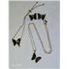 Image 8 : Beautiful Butterfly Crystal Gradient Necklace, Bracelet & Earring Set