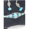 Image 2 : Open Bangle Cuff Turquoise Bracelet & Earrings