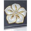 Vintage Signed Butler Goldtone & Silvertone Flower Brooch