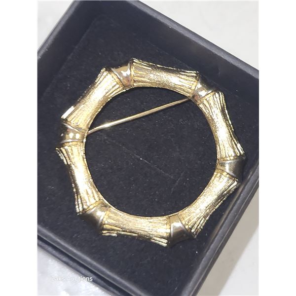 Signed Avon 1972 Vintage Bamboo Magic Pin Brooch
