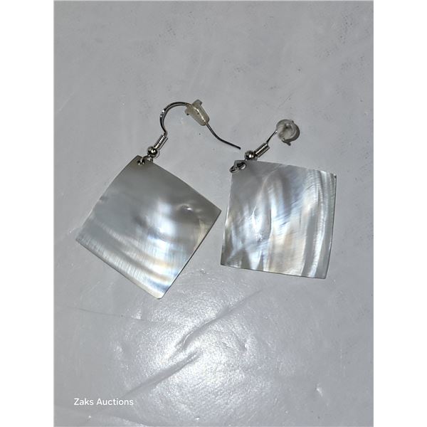 925 Silver Mother of Pearl Dangle Earrings