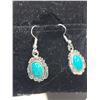 Image 5 : Bohemian Turquoise Colour Pendant & Pierced Earring Set