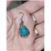Image 6 : Bohemian Turquoise Colour Pendant & Pierced Earring Set