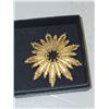 Vintage Signed Avon Matte Satin Textured Goldton Starburst Brooch
