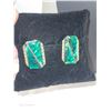 Image 3 : Vintage Abalone Shell Green & Goldtone Clip On Earrings