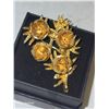 Vintage Signed Coro Goldtone Roses Brooch from teh 1960s