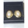 Vintage Classic Goldtone Faux Pearl Pierced Earrings